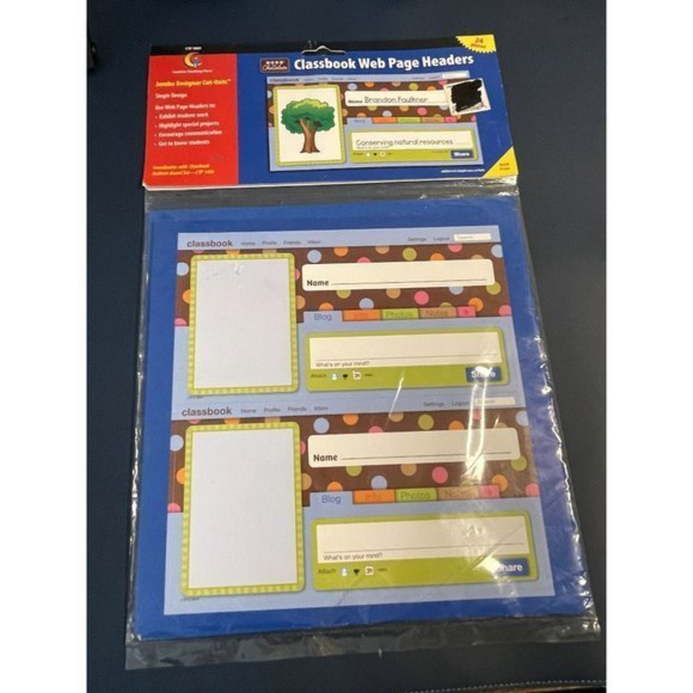 CREATIVE TEACHING PRESS CLASSBOOK‎ WEB PAGE HEADERS-  24 PCS  NEW AND SEALED